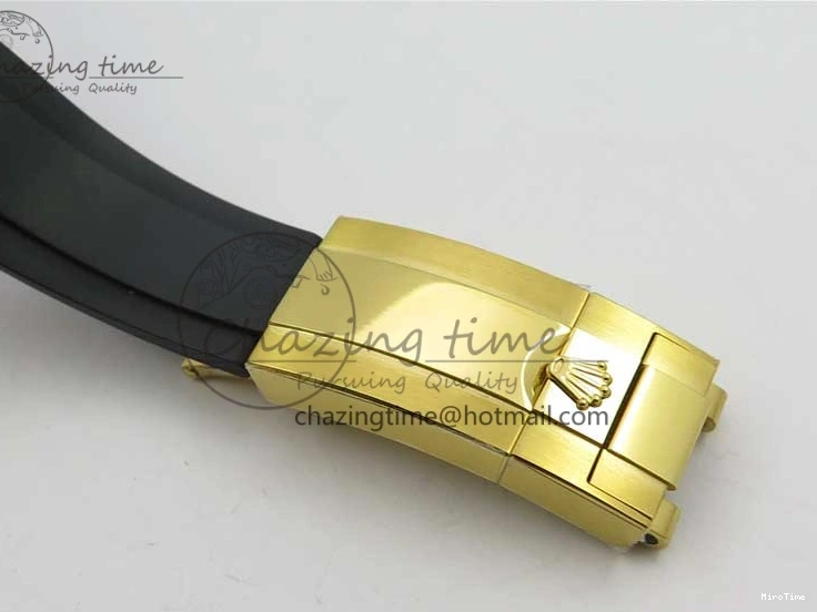 MiroTime 0124 Daytona 116589RBOW YG Rainbow Crystal BLF Best Edition Black Dial on Rubber Strap A EasyMatch 3238